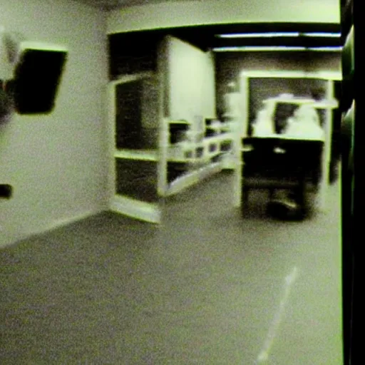 Prompt: a very creepy cctv shot of an unknown creature