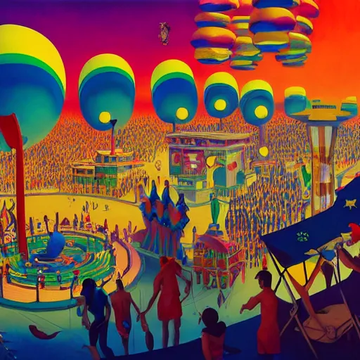 Image similar to carnival in rio de janiero by paolo eleuteri serpieri and tomer hanuka and chesley bonestell and daniel merriam and tomokazu matsuyama, unreal engine, high resolution render, featured on artstation, octane, 8 k, highly intricate details, vivid colors, vector illustration