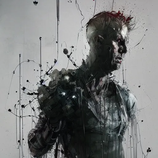 Prompt: screaming cyberpunk, wires, machines by emil melmoth zdzislaw belsinki craig mullins yoji shinkawa realistic render ominous detailed photo atmospheric by jeremy mann francis bacon and agnes cecile ink drips paint smears digital glitches glitchart