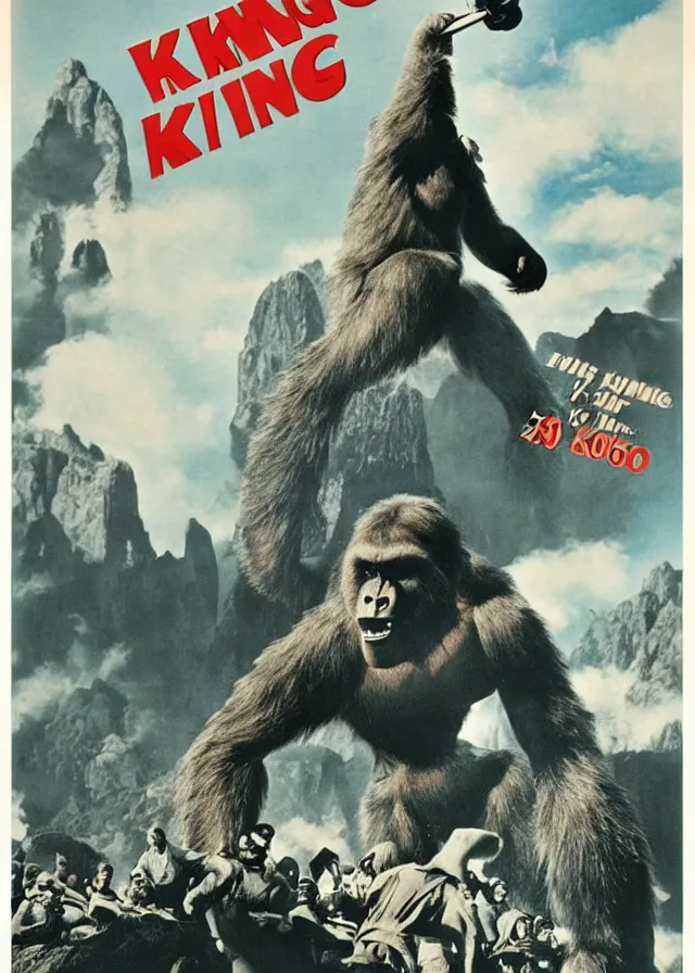 Image similar to king kong in attack of the 5 0 ft woman movie poster print