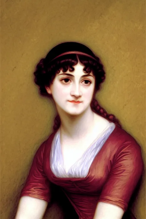 Image similar to jane austen, painting by rossetti bouguereau, detailed art, artstation