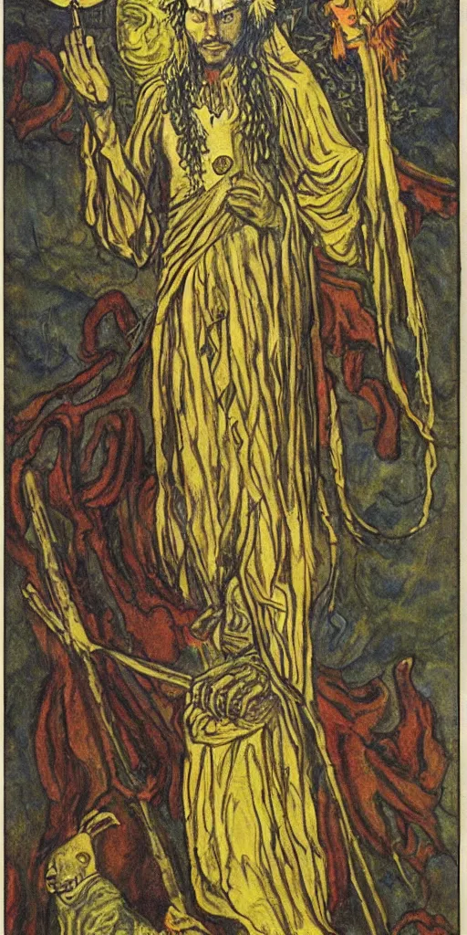 Image similar to the fool tarot card by austin osman spare