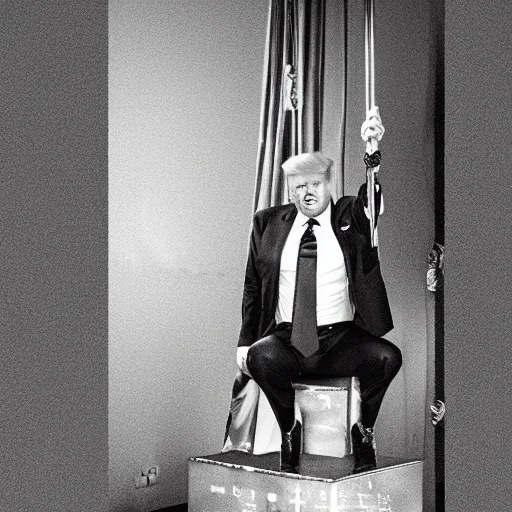 Prompt: “ donald trump as a male stripper, pole dancing on stage, digital art ”