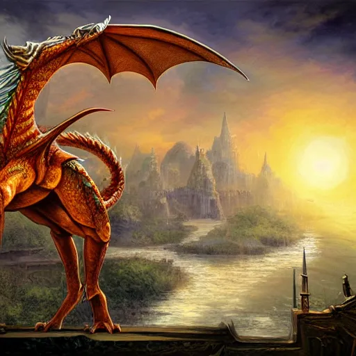 Prompt: babylon dragon, fantasy art,