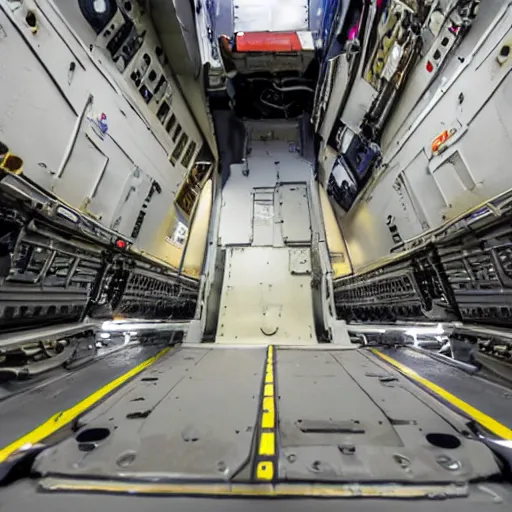 Prompt: a view from a boeing cc - 1 7 7 globemaster cargo bay