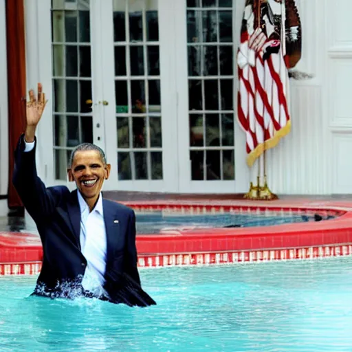 Prompt: Obama on a vacation day