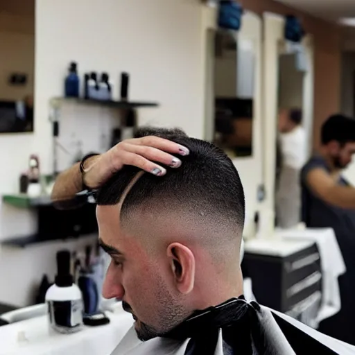 Image similar to average turkish barber haircut