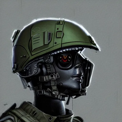 Prompt: concept art tactial helmet night vision tech military modern era variants digital high detail trending in artstation high detail smooth 4 k 8 k hd mechanical