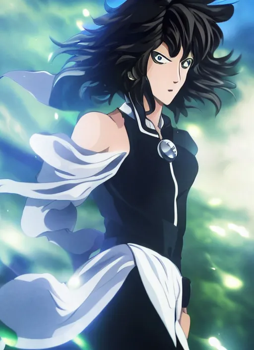 Image similar to A full portrait photo of fubuki one punch man, f/22, 35mm, 2700K, lighting, perfect faces, award winning photography.