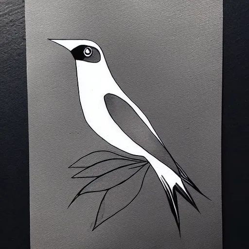 Image similar to zen bird ink