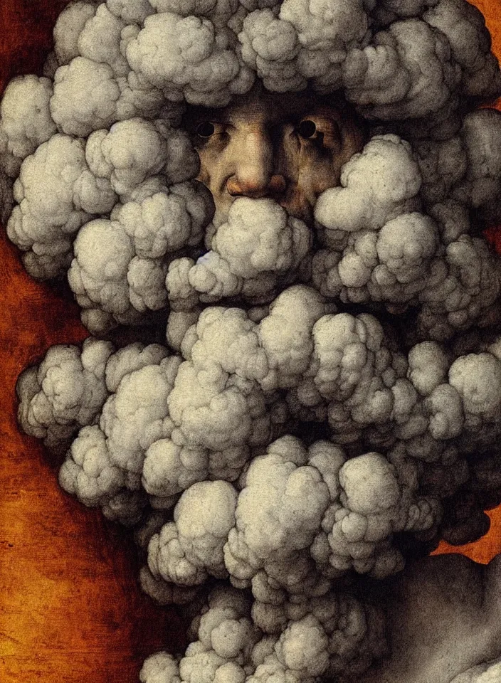 Prompt: Portrait of a hipster vaping large smoke clouds. Painting by Albrecht Dürer. Intricate details. hyper realism. Masterpiece.