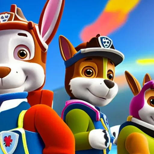 Prompt: a rabbit in paw patrol