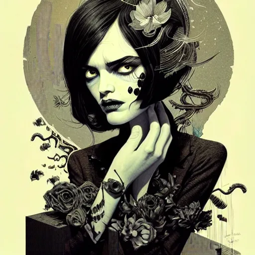 Image similar to medium portrait soft light, by joe fenton and martin deschambault and conrad roset, inspired by pulp fiction movie, etching, fine, sharp high detail,