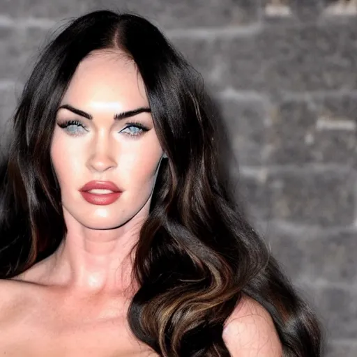 Image similar to megan fox with a unibrow. glamour photo