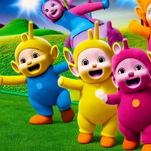 Image similar to The teletubbies on Super Smash bros ultimate, Nintendo switch