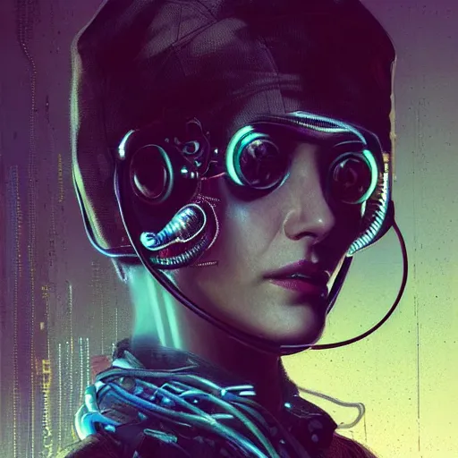 Prompt: shannyn sossamon as a cyberpunk cyber hacker, cybernetic implants, wires, cables, grunge grime, realistic shaded, fine details, realistic shaded lighting by occlusion shadow, intricate, bokeh, masterpiece, by ilya kuvshinov and jeremy lipking and quentin mabille