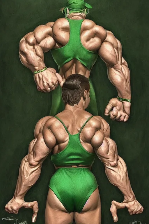 Image similar to muscular luigi wearing a green jumpsuit by ilya kuvshinov, bodybuilder ernest khalimov, super mario bros symmetrical face concept art, hyper realistic, intricate, elegent, highly detailed, digital painting, concept art, smooth, sharp, focus, illustration, art by artgerm and greg rutkowski and alphonse mucha, artstation