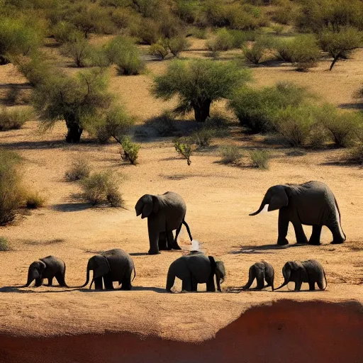 Image similar to Elephants drinking wine at a desert oasis, 8K HD nature photo