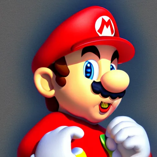 Image similar to realistic super Mario, artstation