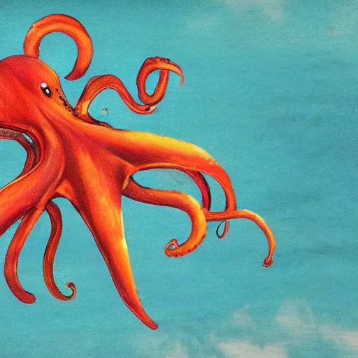 Image similar to flying octopus