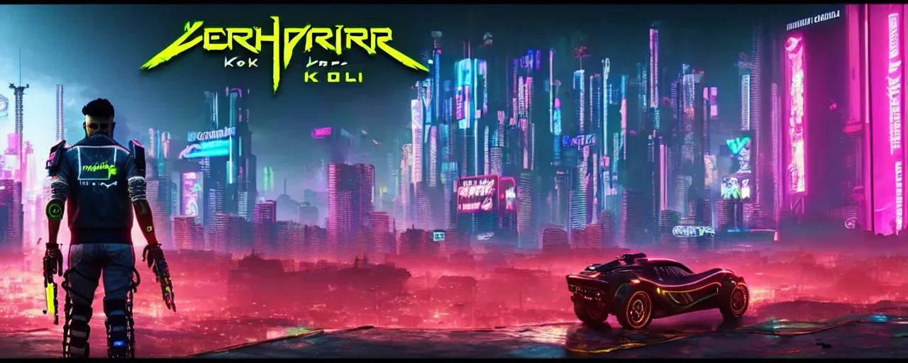 Prompt: Virat Kholi, in CyberPunk 2077, reimagined as a cyberpunk dystopia, 4k highly detailed digital art 4k highly detailed digital art