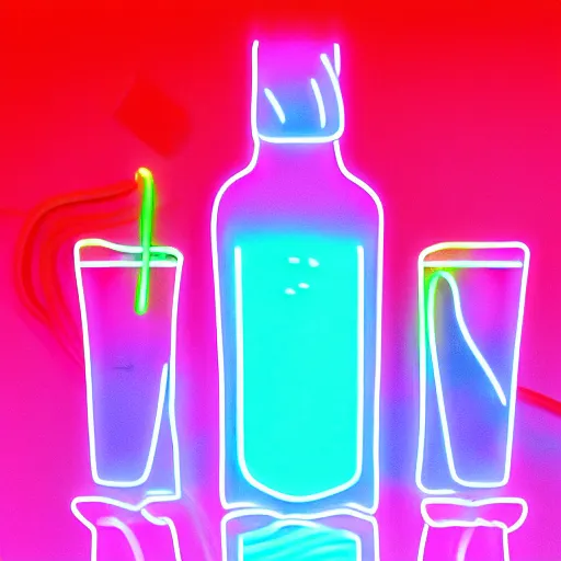 Prompt: vodka, neon, detailed 4k, smooth, high quality