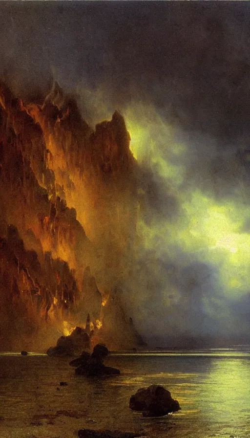 Prompt: rage, by albert bierstadt,