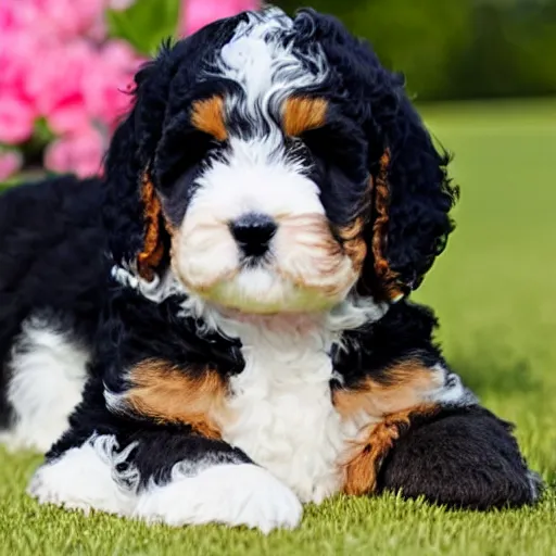 Image similar to bernedoodle puppy