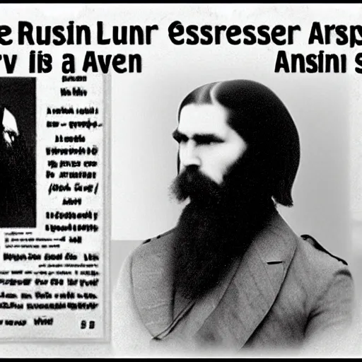 Prompt: Ra ra Rasputin Lover of the Russian queen There was a cat that really was gone Ra ra Rasputin Russia's greatest love machine It was a shame how he carried on