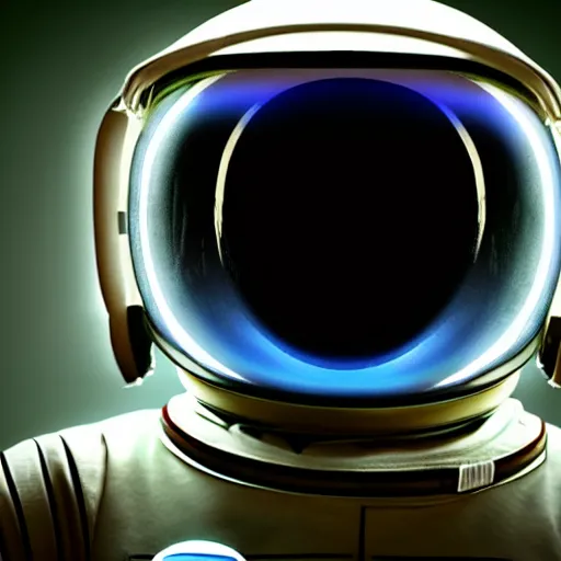 Image similar to Latent Spaceman Wide-Eyed and Smiling With Glowing Eyes