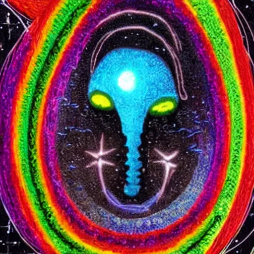 Image similar to rainbow cosmic alien