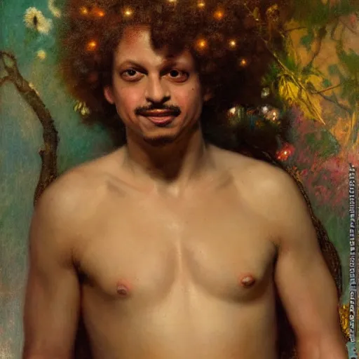 Prompt: highley detailed potrait of eric andre, painting by gaston bussiere, craig mullins, j. c. leyendecker, lights, art by ernst haeckel, john william godward, hammershøi,