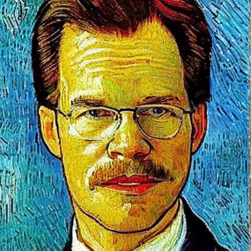 Image similar to mark rutte in the style of vincent van gogh