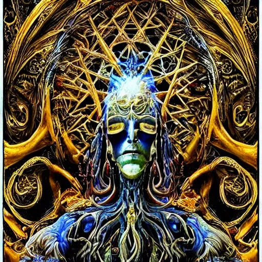 Image similar to the god of entropy, detailed, ornate, intricate, powerful, magic, chaos, ancient magic, deep magic, mysteries of the universe