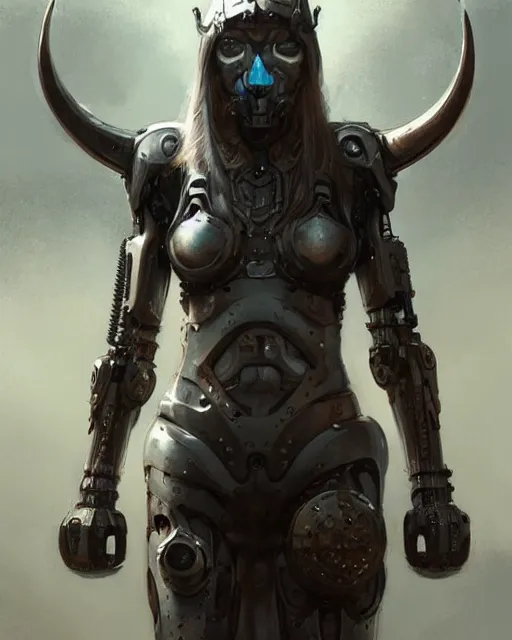 Image similar to a viking cyborg at clapham south tube station, real life skin, intricate, highly detailed, artstation, concept art, smooth, sharp focus, art by artgerm and greg rutkowski