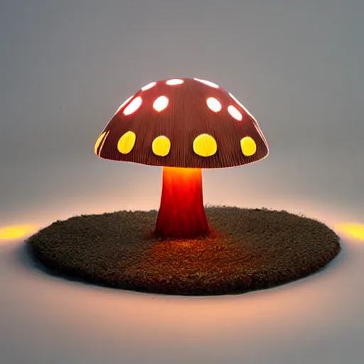 Prompt: mushroom lamp design