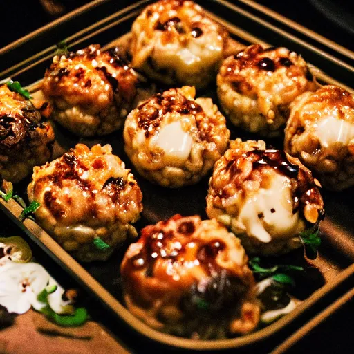 Image similar to a tray of takoyaki on a table f / 1. 9 6. 8 1 mm iso 4 0