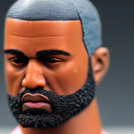 Prompt: macro photo of a miniature ho scale kanye west figure, canon 8 0 d, canon 1 0 0 mm f / 2. 8