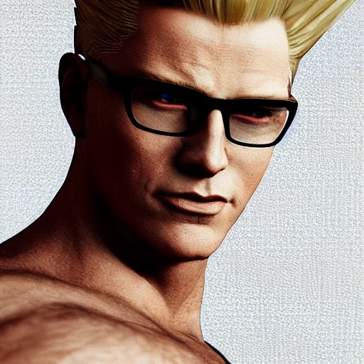 Image similar to albert wesker going super sayain, au naturel, hyper detailed, digital art, trending in artstation, cinematic lighting, studio quality, smooth render, unreal engine 5 rendered, octane rendered, art style by klimt and nixeu and ian sprigger and wlop and krenz cushart