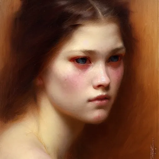 Image similar to a half body portrait of a good - lookiung girl,, high detail, cleary see face, by gaston bussiere, bayard wu, greg rutkowski, odd nerdrum, maxim verehin, dan dos santos, masterpiece, sharp focus, cinematic lightning - h 7 6 8