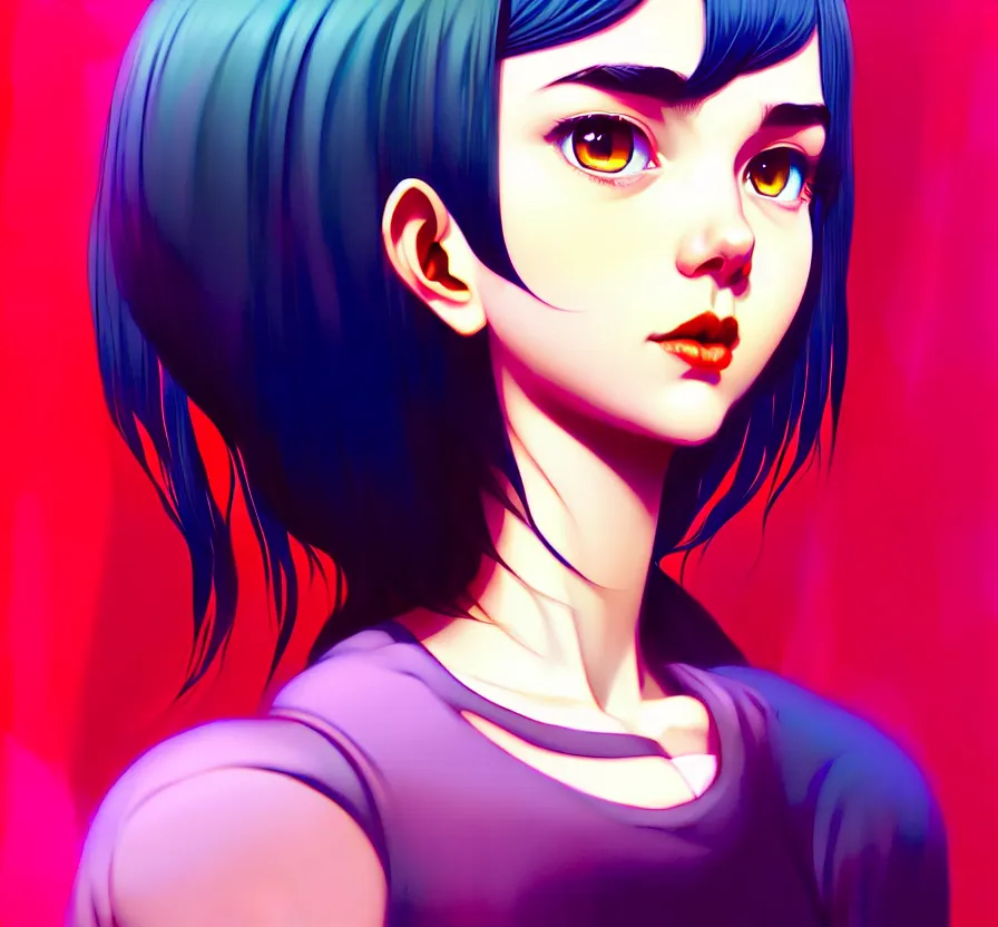 Image similar to a beautiful young british alternative music singer. optical illusion art by ilya kuvshinov lois van baarle ross tran range murata artgerm katsuhiro otomo norman rockwell. highly detailed intricately sharp focus mystically trending deviantart, pinterest, vogue italia, unreal engine 5, 4 k uhd image