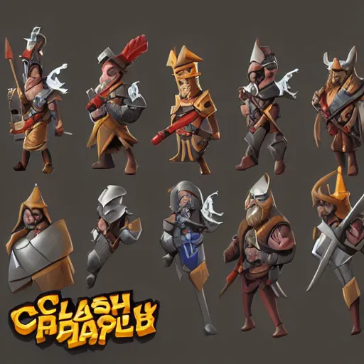 Image similar to clash royal characters concept artstation