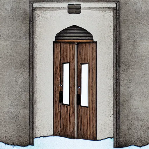 Prompt: a room with two doors : behind one door is summer, behind the other is winter, digital art