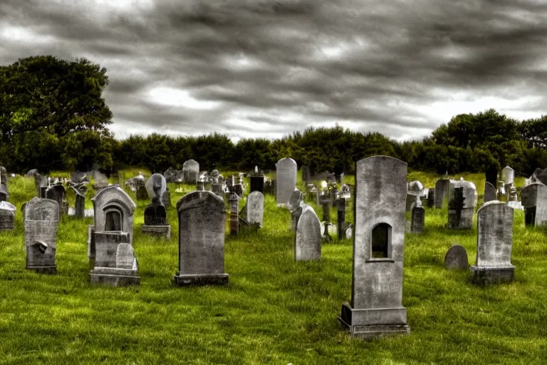 Prompt: spooky graveyard windows xp