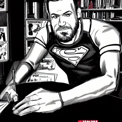 Prompt: portrait of comic book artist Jon Malin