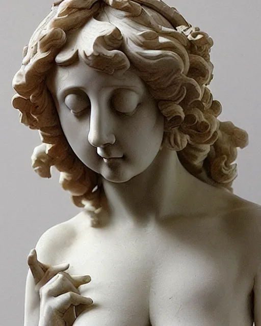 Image similar to “ a detailed elegant female figure sculpture by bernini in 1 9 th century ”