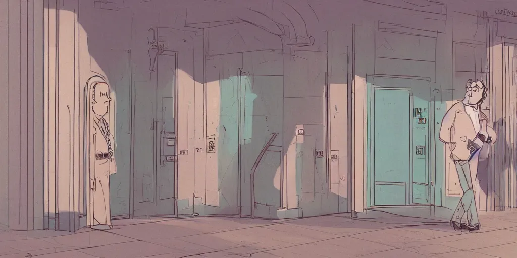 Image similar to back to the summer of the elevator of lisbon, concept art, pastel soft colors, in the style of danny mcbride, knyazev konstantin