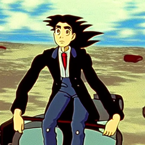 Image similar to frame of george clooney from miyazaki's howl's moving castle