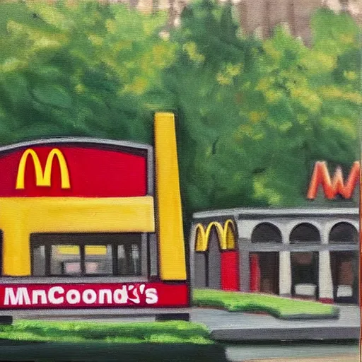 Prompt: a painting of a McDonalds in the middle of Central Park NYC in the style of Monet