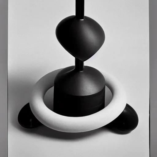 Image similar to a vacuum designed by isamu noguchi, studio photograph, white background